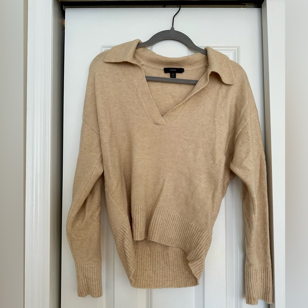 J Crew Collared V Neck Sweater XS